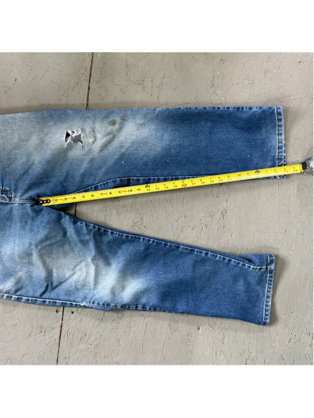 Vintage Lee Regular Fit Straight Leg Jeans 34x30 Distressed Blue Denim